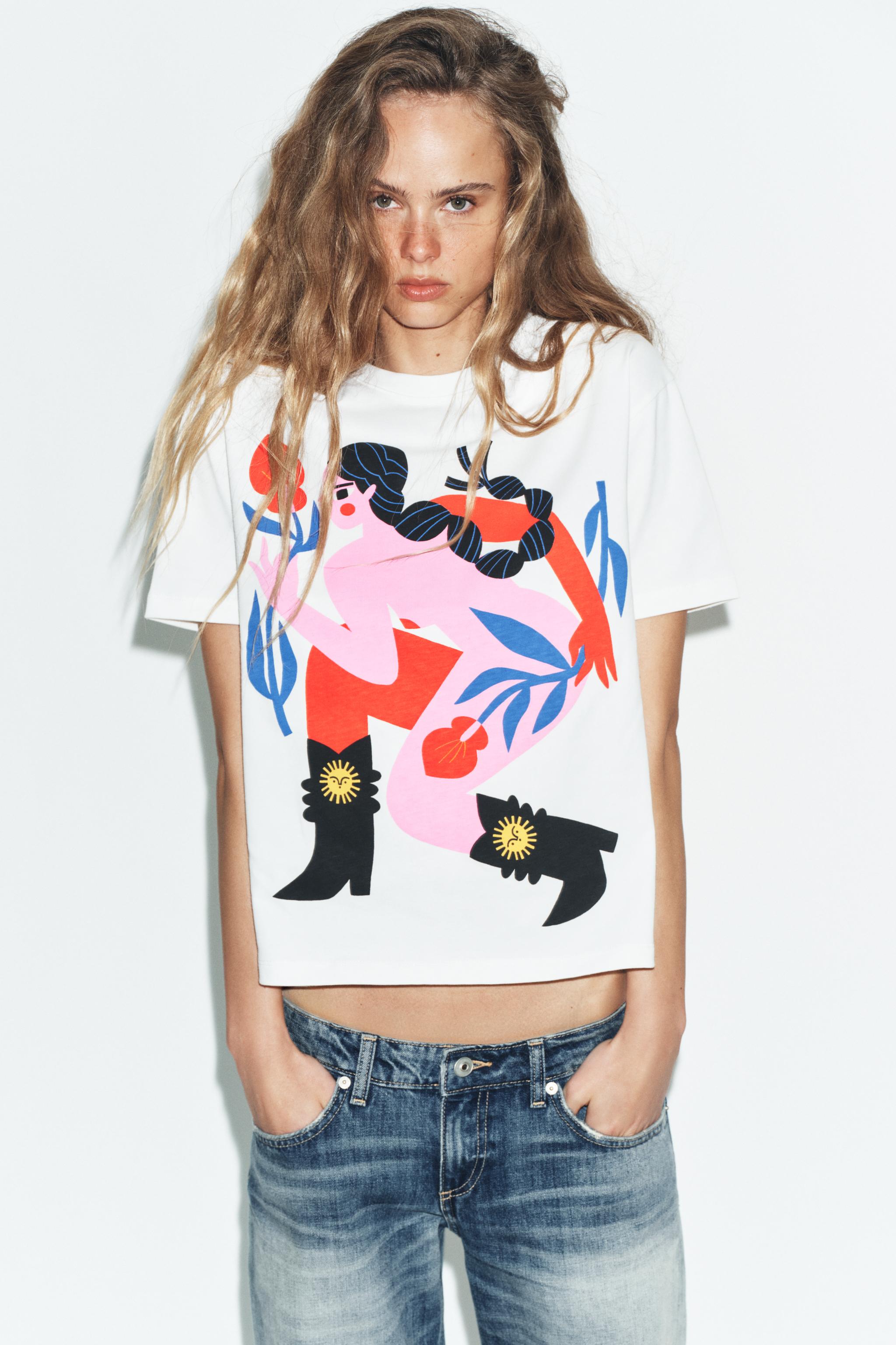 AGUSTINA SHUAN PRINT SHORT SLEEVE T-SHIRT